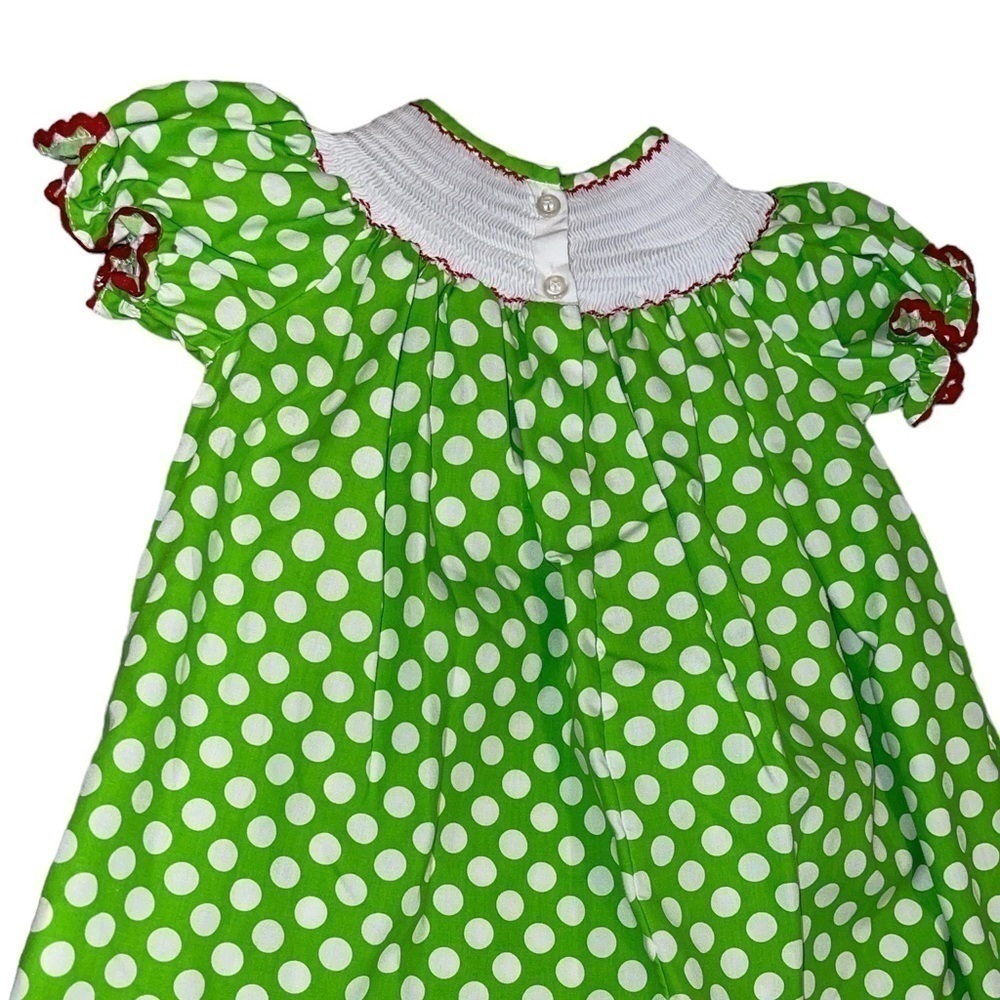 4T Christmas Smoked Dress with Bows - Picture 3 of 3